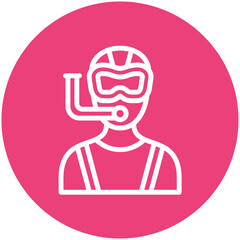 Diver Male vector icon illustration of Vacation and Tourism iconset.