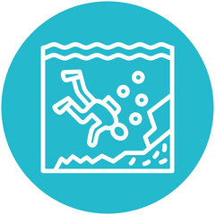 Deep Diving vector icon illustration of Vacation and Tourism iconset.