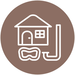 Dive Resort vector icon illustration of Vacation and Tourism iconset.