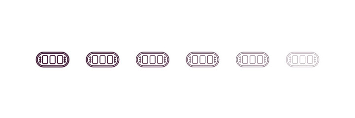card table  outline icon. Linear vector from furniture concept. 6 different line style card table  icon included thin, light, regular, medium, bold, black