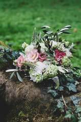 wedding bouquet and green ivy
