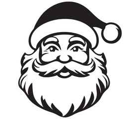 Naklejka premium Cartoon Illustration of Santa Claus Face Character for Coloring Book