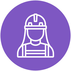 Builder Female vector icon illustration of Home Improvements iconset.