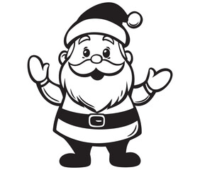 Cartoon Illustration of Santa Claus Character for Coloring Book