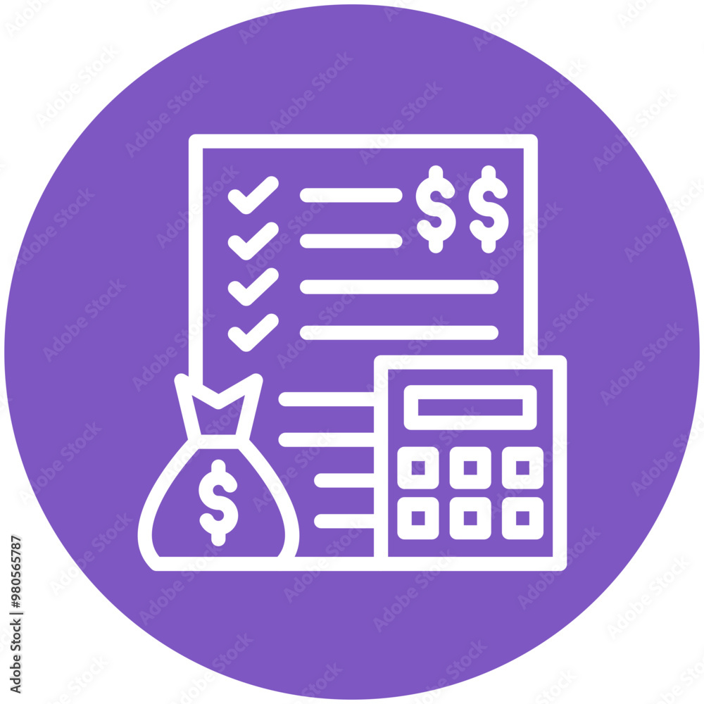 Canvas Prints Budget Calculations vector icon illustration of Business & Economy iconset.