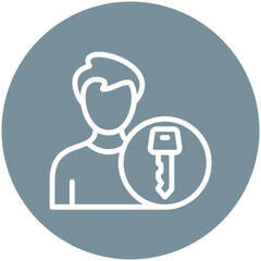 Key Person vector icon illustration of Human Resource iconset.