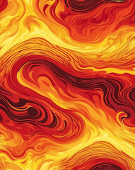 Blazing inferno pattern with yellow to fiery red gradient