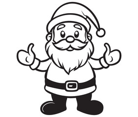Fototapeta premium Cartoon Illustration of Santa Claus Character for Coloring Book