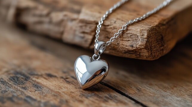 Elegant silver heart pendant on delicate chain for timeless jewelry style