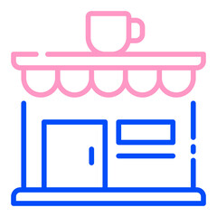 Coffee Shop line duo tone icon