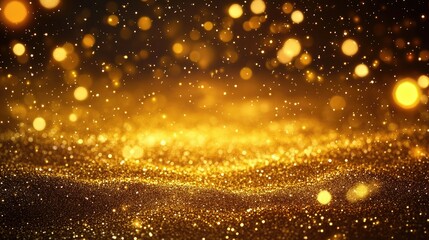 Sparkling Golden Glitter Background for Festive Designs