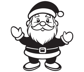 Cartoon Illustration of Santa Claus Character for Coloring Book