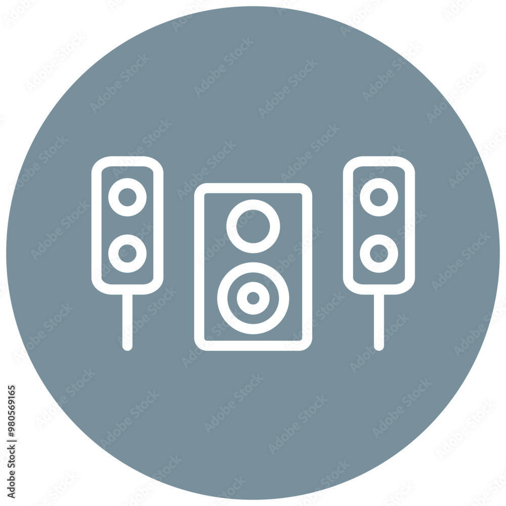 Poster Sound System vector icon illustration of Party and Celebration iconset.