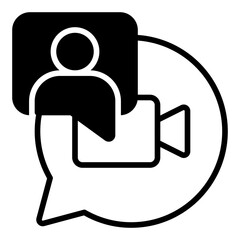 Video Call line glyph icon