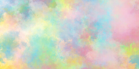 multicolor clouds texture watercolor picture painting illustration, Pastel colors wet effect hand drawn soft watercolor background, Abstract cloudy gradient background with multicolor cloudy stains.
