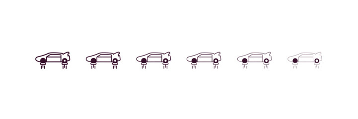 fyling vehicle outline icon. Linear vector from ai and tech concept. 6 different line style fyling vehicle icon included thin, light, regular, medium, bold, black