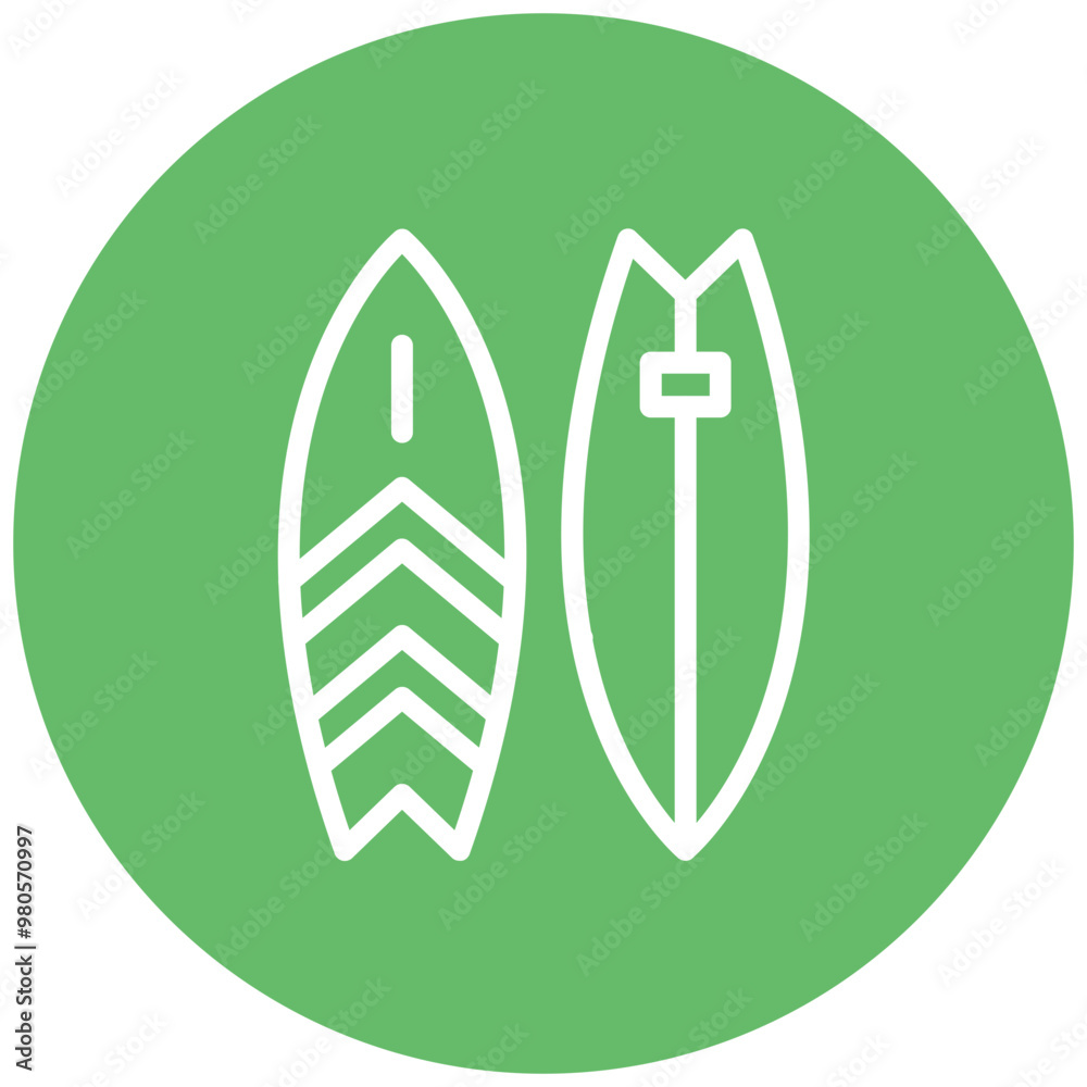 Poster Surfboard vector icon illustration of Coastline iconset.