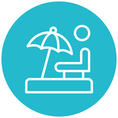 Sun Lounger vector icon illustration of Coastline iconset.
