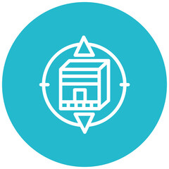 Qibla Compass vector icon illustration of Hajj Pilgrimage iconset.