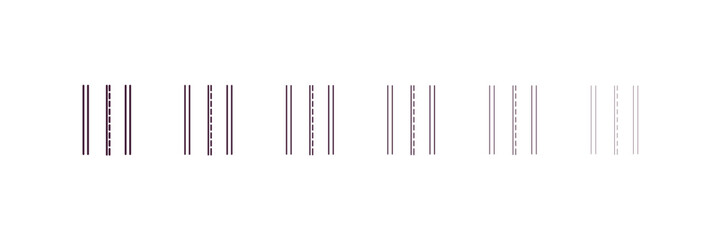 road outline icon. Linear vector from ai and tech concept. 6 different line style road icon included thin, light, regular, medium, bold, black