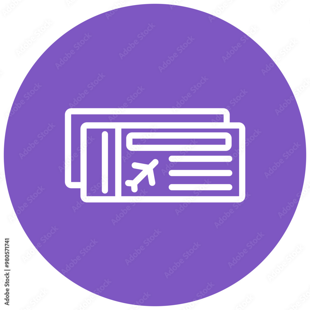 Sticker Airline Ticket vector icon illustration of Hajj Pilgrimage iconset.