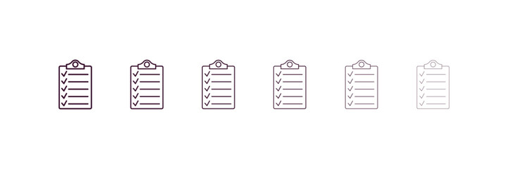 Obraz premium check list outline icon. Linear vector from ai and tech concept. 6 different line style check list icon included thin, light, regular, medium, bold, black