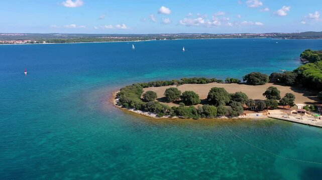 Cinematic View of an Island Island in Croatia,