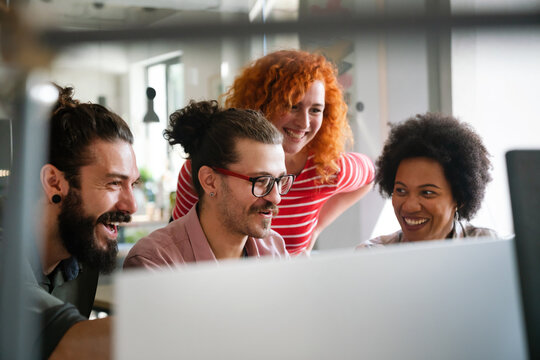 Developing programming and coding technologies. Programmer working in a software develop company