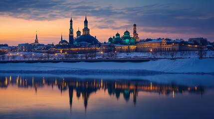 Beautiful view of the Kazan Kremlin, Republic of Tatarstan, Russia