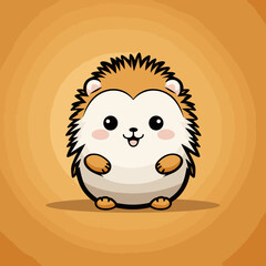 Obraz premium Porcupine hand-drawn kids comic illustration. Cute vector doodle style cartoon illustration