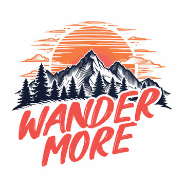 Vector illustration the logo for wander more
