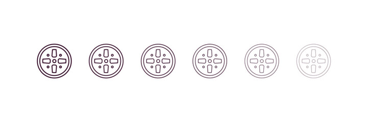 iron shoot outline icon. Linear vector from gym concept. 6 different line style iron shoot icon included thin, light, regular, medium, bold, black