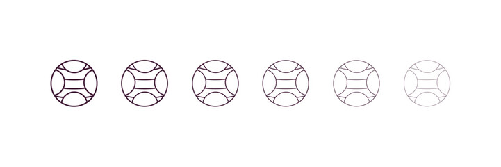 power ball outline icon. Linear vector from gym concept. 6 different line style power ball icon included thin, light, regular, medium, bold, black