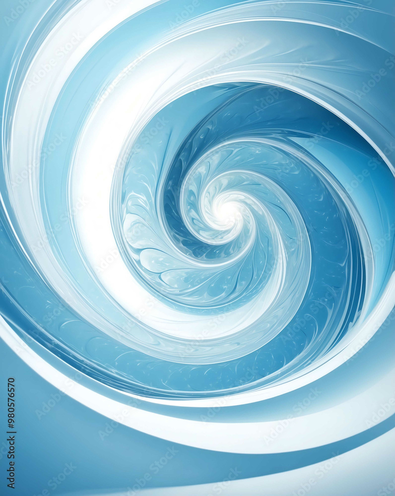 Sticker Icy abstract swirl with light blue to white transition