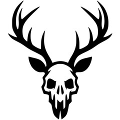 Simple deer skull silhouette