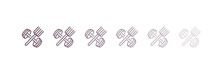 fitness food outline icon. Linear vector from gym concept. 6 different line style fitness food icon included thin, light, regular, medium, bold, black