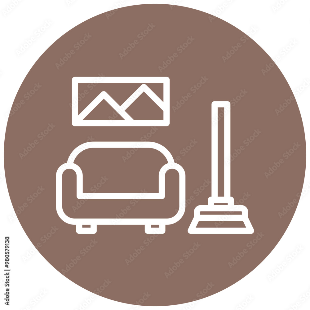 Canvas Prints Cleaning Living Room vector icon illustration of Cleaning and Dusting iconset.