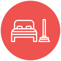 Cleaning Bedroom vector icon illustration of Cleaning and Dusting iconset.