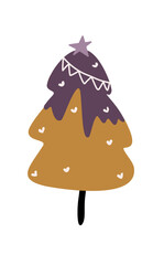 Christmas tree gift box illustration drawing plant painting decoration elements