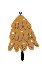 Christmas tree gift box illustration drawing plant painting decoration elements