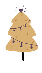 Christmas tree gift box illustration drawing plant painting decoration elements