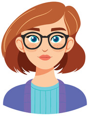 Young Woman with Glasses Avatar