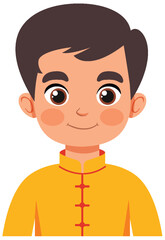 Obraz premium Smiling Boy in Traditional Attire