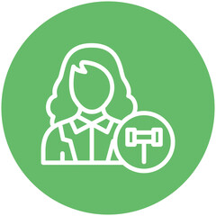 Public Defender Female vector icon illustration of Law & Legislation iconset.