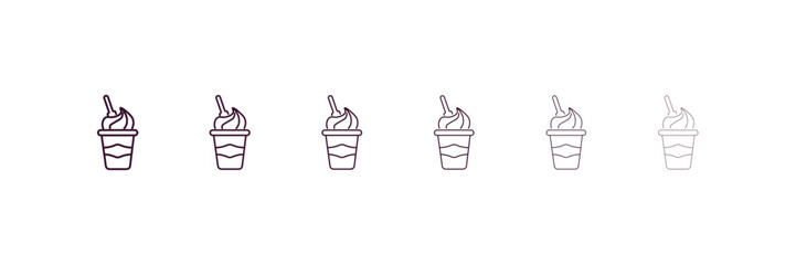 frozen yogurt outline icon. Linear vector from hotel concept. 6 different line style frozen yogurt icon included thin, light, regular, medium, bold, black