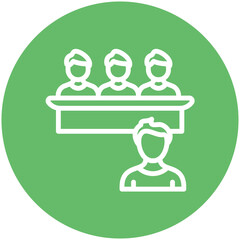 Hearing vector icon illustration of Law & Legislation iconset.