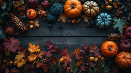 Festive Thanksgiving Banner with Pumpkins