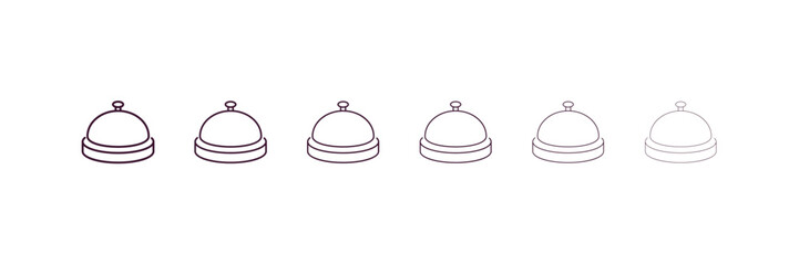 reception bell outline icon. Linear vector from hotel concept. 6 different line style reception bell icon included thin, light, regular, medium, bold, black