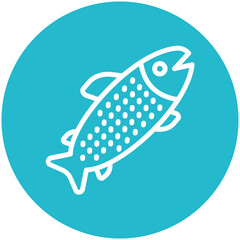 Trout vector icon illustration of Fishing iconset.