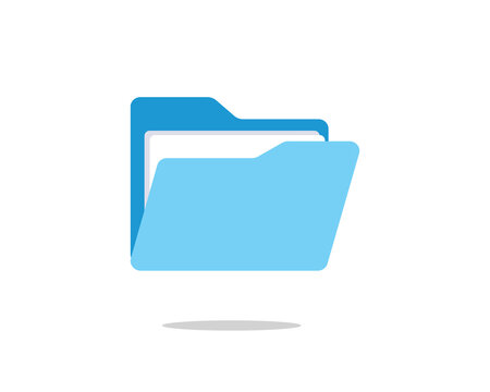 Icon folder computer file colourful document binder data archive, modern simple 3d blue flat vector symbol for website design logo application ui isolated png dictionary access
